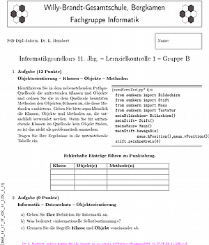 Arbeitsblatt mit integriertem Quellcode (Noweb)