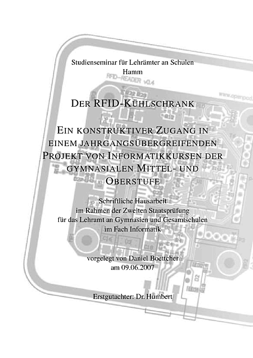 Titelblatt - Staatsarbeit von Daniel Boettcher